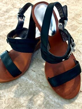 COACH Wedge Black Sandals